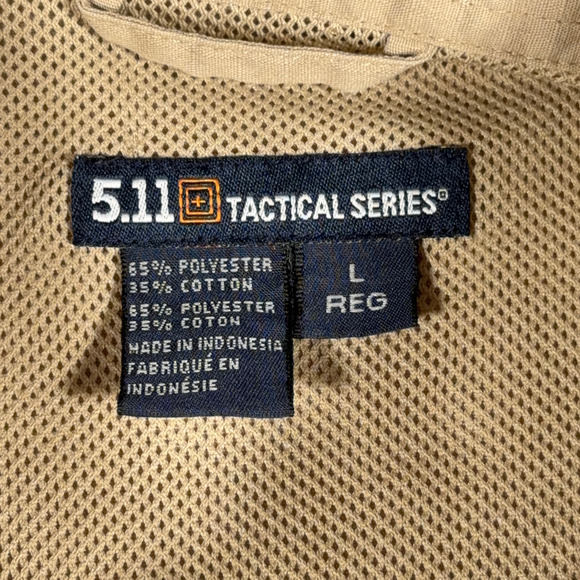 511 Tactical Shirt Adult LARGE Brown Series Ripstop Workwear Utility Pockets - Picture 5 of 10
